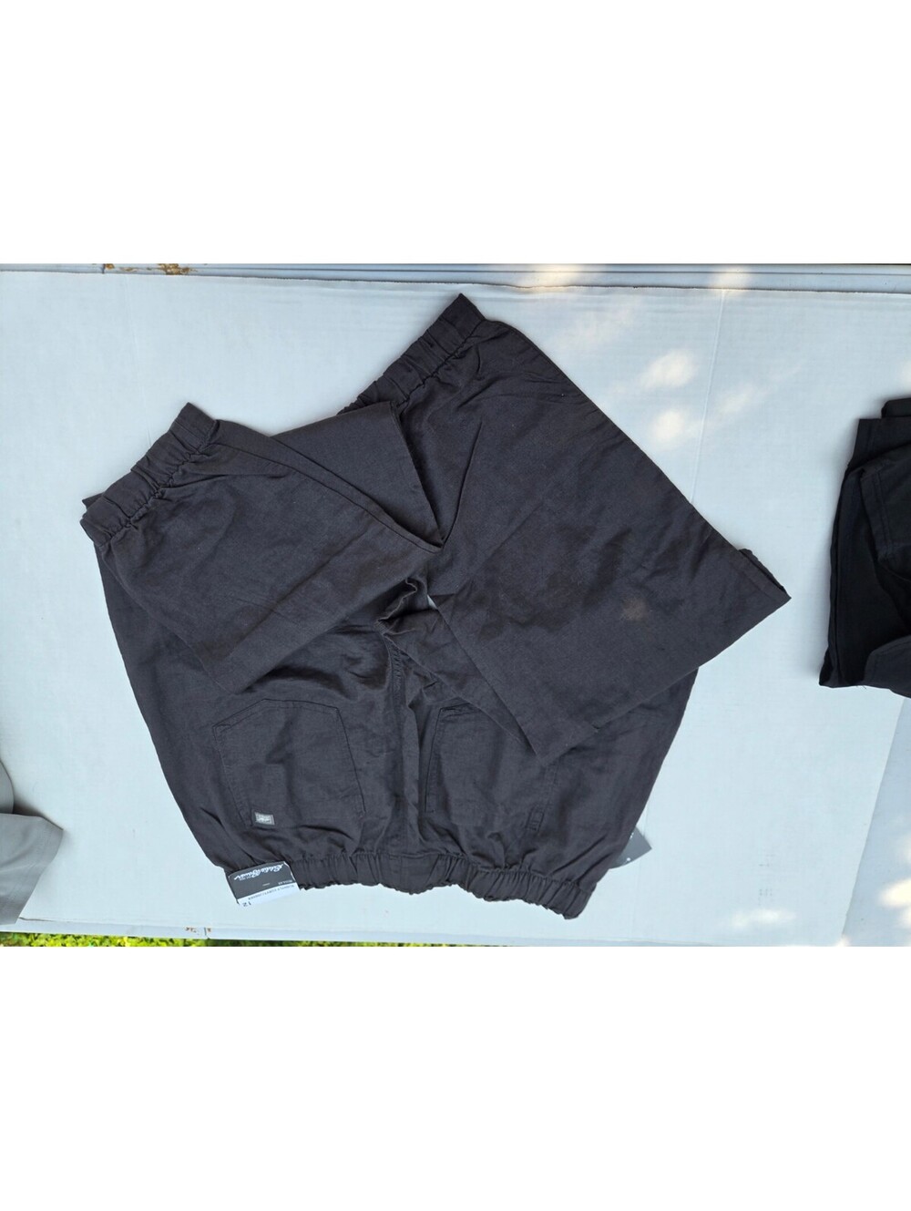 NEW Eddie Bauer Women's Slightly Curvy Jogger Leggings Size 12 Black Linen Blend